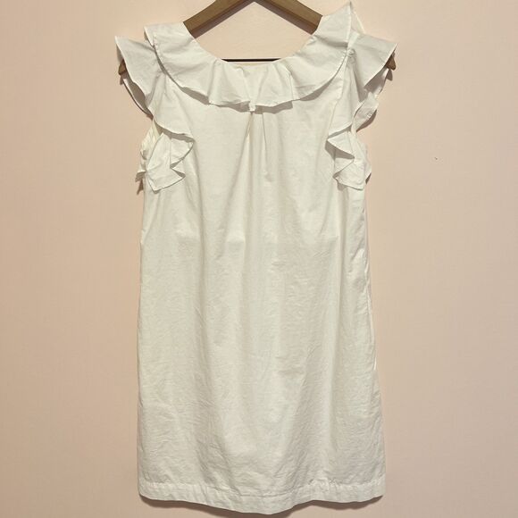 NWT J. Crew Crewcuts Girl's White Ruffle Dress Size 14 Style C3809 - Picture 1 of 8